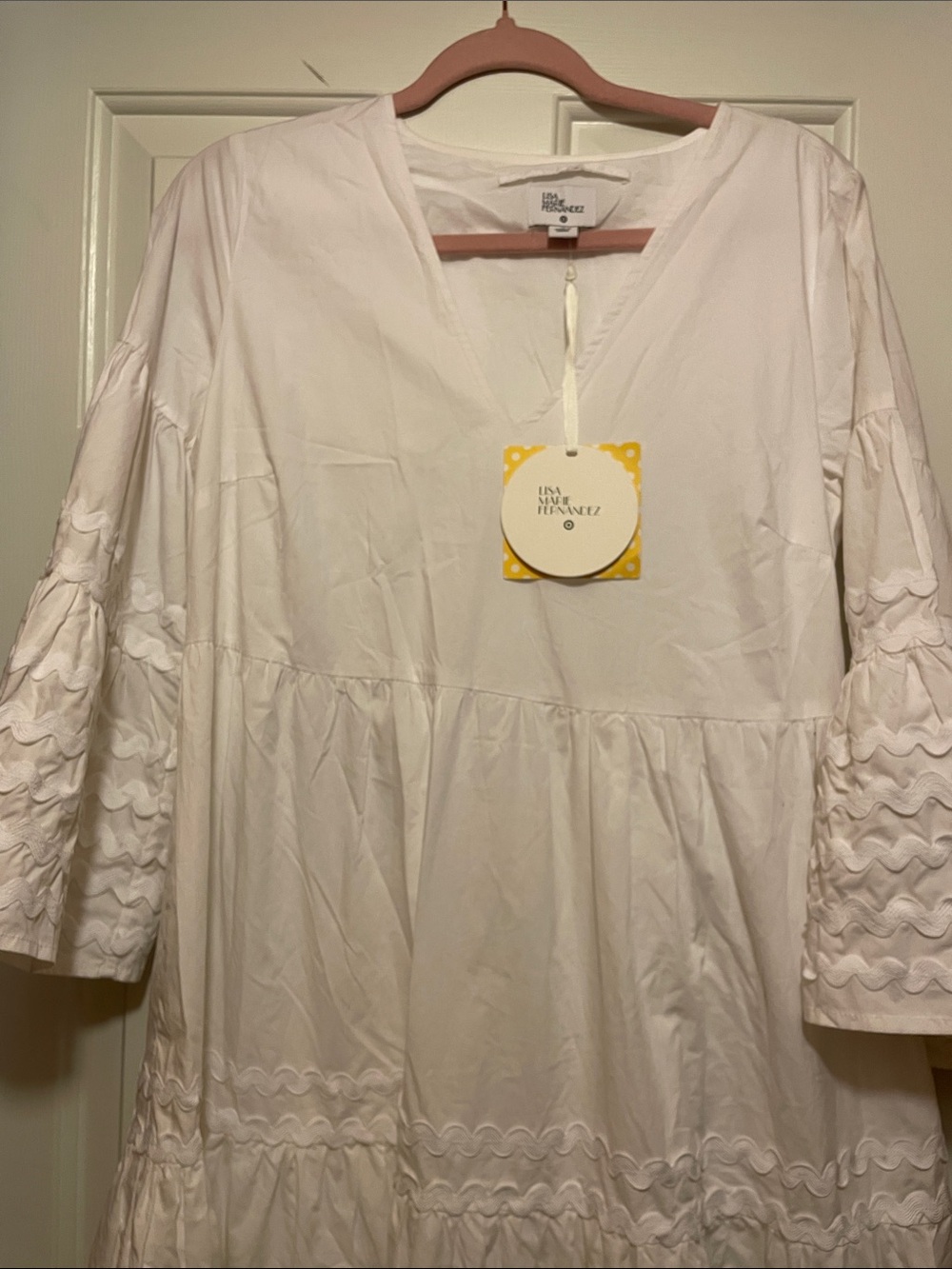 Target White Maxi Dress with Scalloped Sleeve Detail